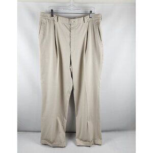 Nike Golf Pants Mens 40x30 Fit Dry 198586-261  Beige Pleated Front Cuffed